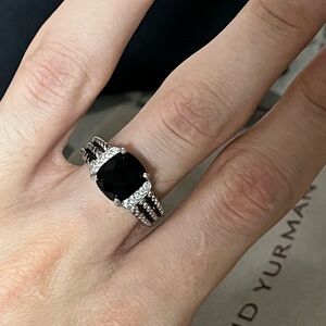 David Yurman Silver and Black Ring sz7